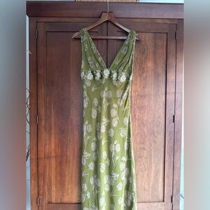 Nicole Miller Silk Dress - Sage Green - Size 6 - worn once! Real Vintage 90’s!